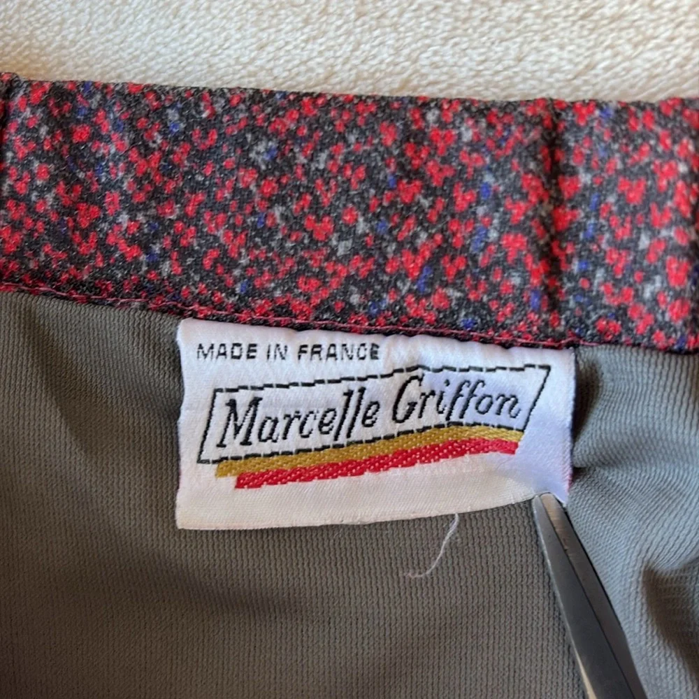 French Vintage Marcelle Griffon Made in France Calf Length Skirt 31” Waist - Picture 3 of 11